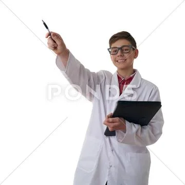 Cute teenager boy over white isolated background Stock Photos