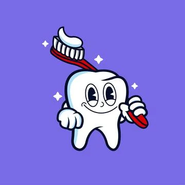Cute teeth cartoon design Stock Illustration