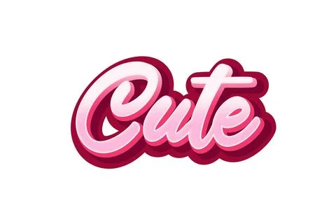 Cute text style effect. Lettering design. Stock Illustration