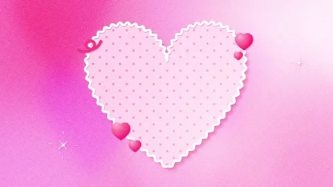 Cute Textured Heart Frame Loop with Deep Pink Gradient Stock-Footage 334765461