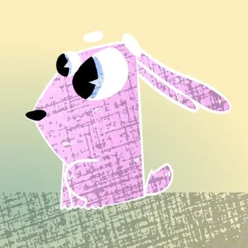 Cute texturized cartoon rabbit Stock Illustration
