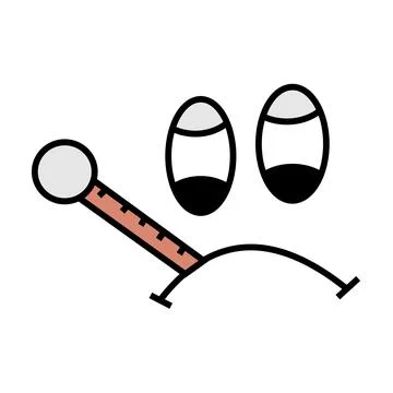Cute thermometer kawaii character vector illustration design. Stock Illustration