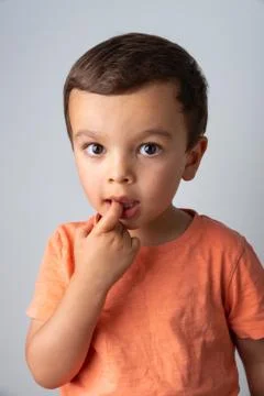 Cute three year old boy portrait Foto stock