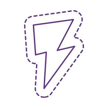 Cute thunder patch line style icon vector design Illustrazione stock