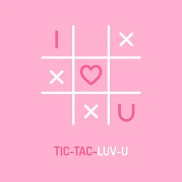 Cute tic tac toe love Stock Illustration