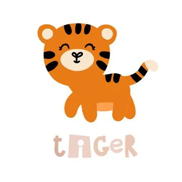 Cute tiger card Stock Illustration