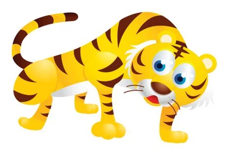 Cute tiger cartoon Stock Illustration