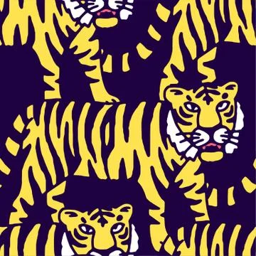 Cute tiger cartoon roaring Stock Illustration