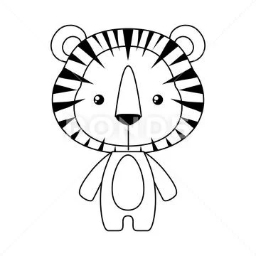 Cute Tiger Coloring Book For Girls,Boys:Big and Simple Baby Tiger
