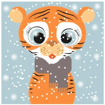 Cute tiger cub Stock Illustration