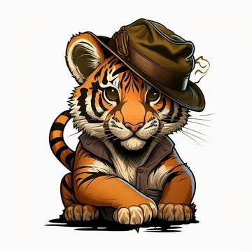 Cute tiger cub Stock Illustration