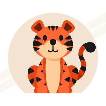 Cute-tiger-cub Stock Illustration