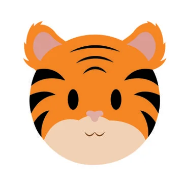 Cute tiger face Stock Illustration
