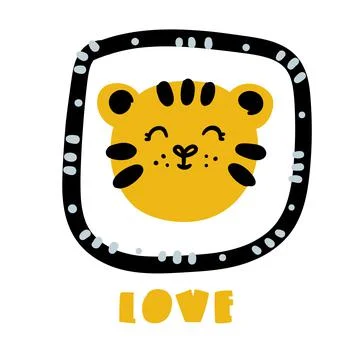 Cute tiger face Stock Illustration