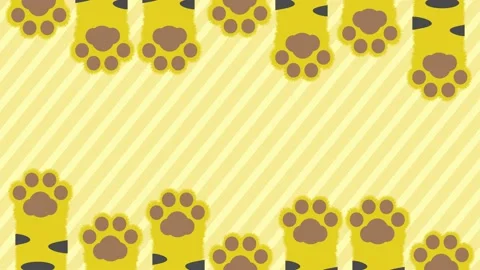 Cute tiger frame animation video repeat background Stock Footage 236530223