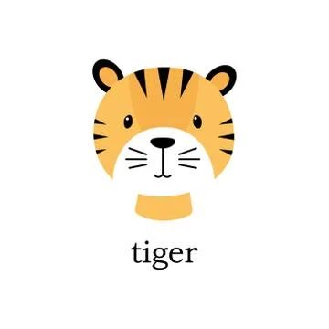 Cute tiger head. Stock Illustration