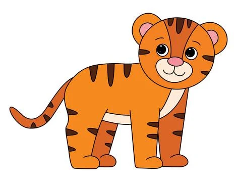 Cute tiger isolated on a white background Stock Illustration