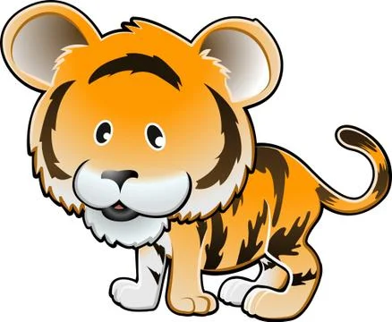 Cute tiger vector illustration Stock Illustration