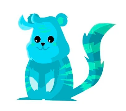 Cute tiny blue pet Stock Illustration