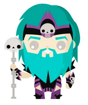 Cute tiny hades pluto god of the dead roman greek Stock Illustration