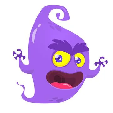 Cute tiny monster flying. Cartoon character Stock Illustration