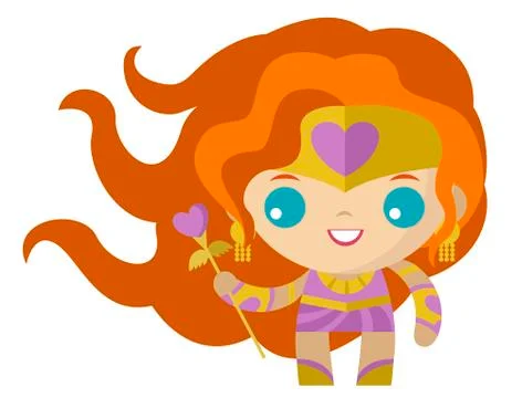 Cute tiny venus aphrodite goddess of love Stock Illustration