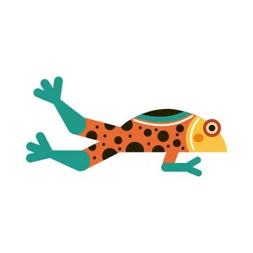 Cute toad amphibian Stock Illustration