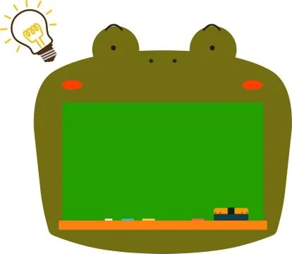 Cute Toad blackboard Stock Illustration