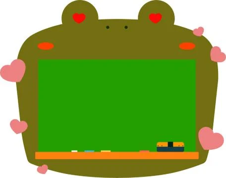 Cute Toad blackboard Stock Illustration
