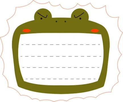 Cute Toad noteboard Stock Illustration