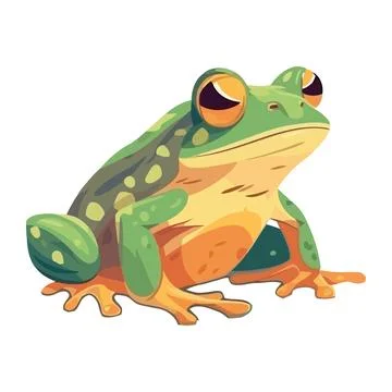 A cute toad sitting on a leaf Stock Illustration