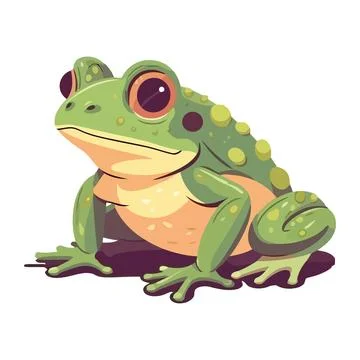 A cute toad sitting in a tropical forest Stock Illustration