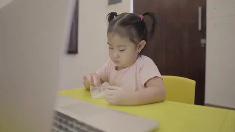 Cute toddler learning basic science Stock Footage 158941698