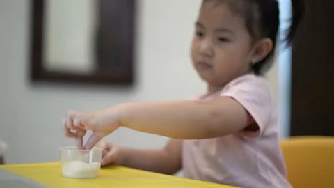 Cute toddler learning basic science Stock Footage 159056185