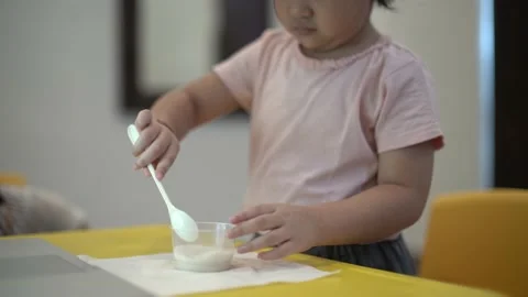 Cute toddler learning basic science Stock Footage 159056352