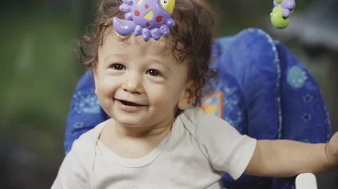Cute Toddler on a Swing Stock Footage 49732010