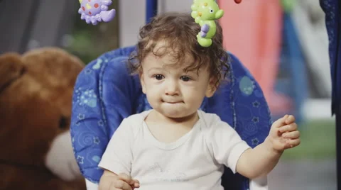 Cute Toddler on a Swing Video stock 49733124