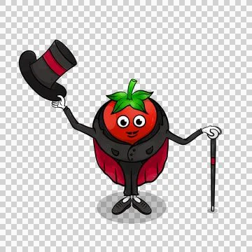 Cute tomato actor. Stock Illustration