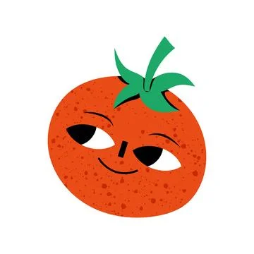 Cute tomato character design. Stock Illustration