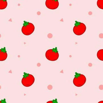 Cute tomato vector seamless pattern Illustrazione stock