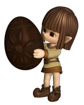 Cute Toon Easter Elf  - Chocolate Stock Illustration