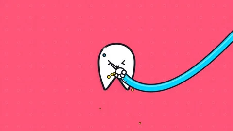 Cute Tooth Character Cleaned By Dental Tool 2D Animation Plaque Removal Stock Footage 341071794