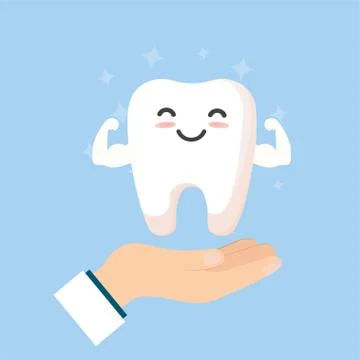 Cute tooth characters. Stock Illustration