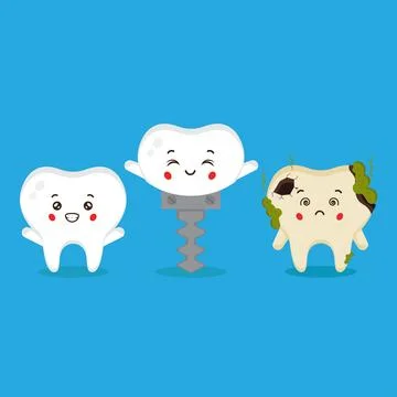 Cute Tooth with Various Shape Stock Illustration