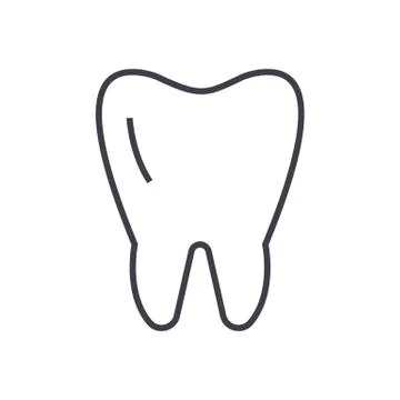 Cute tooth vector line icon, sign, illustration on background, editable strok Stock Illustration
