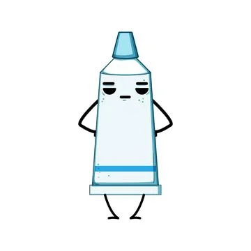 Cute toothpaste character cartoon vector illustration Stock Illustration