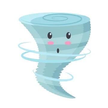 Cute tornado with shocked face Stock Illustration