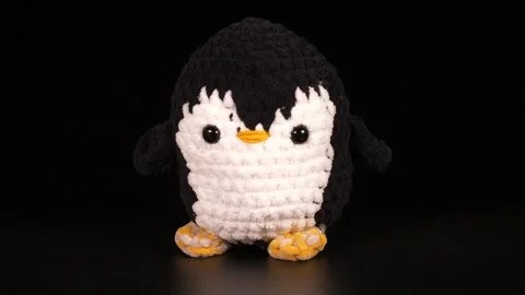 Cute Toy Penguin Stock Footage 333445858