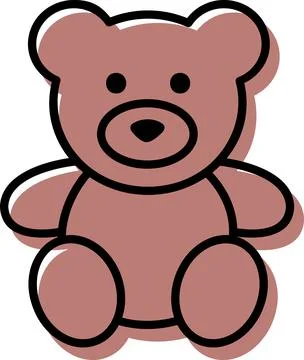 Cute toy teddy bear plush graphic Stock Illustration