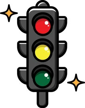 Cute traffic light illustration Stock Illustration